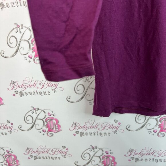 Icebreaker merino shirt top luxe embroidered logo Purple Long Sleeve Top - Picture 6 of 9